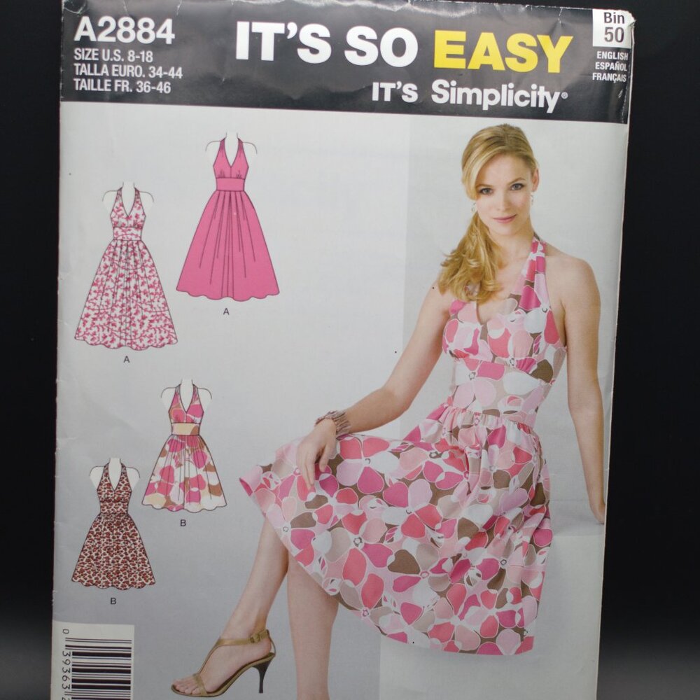 Simplicity Pattern A2884 2 Dress Size 8-18